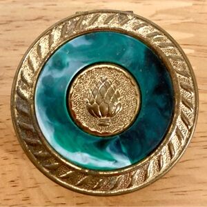 Avon Pillbox Trinket Box Vintage Poor Condition Green Plastic Insert